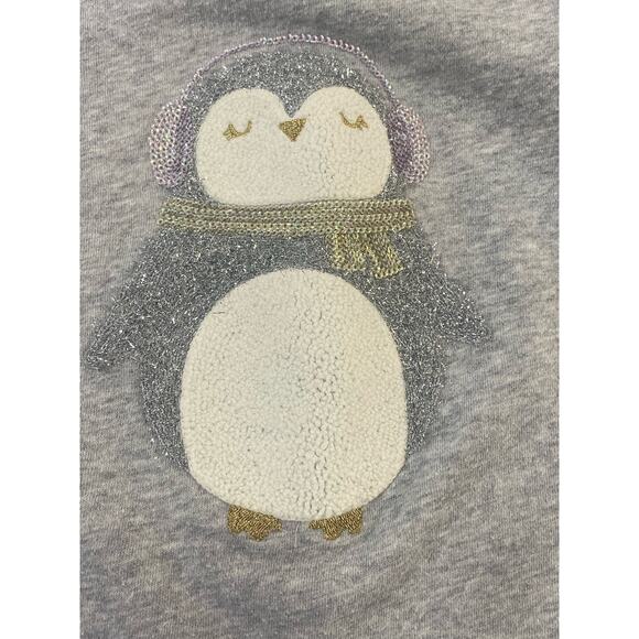 Carter's Kid Sparkly Penguin Sweater Top Gray Size 6/6X - Picture 3 of 5